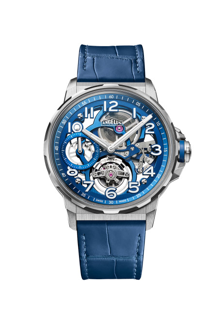 Flying Tourbillon Titanium 蓝色版 鳄鱼皮带款
